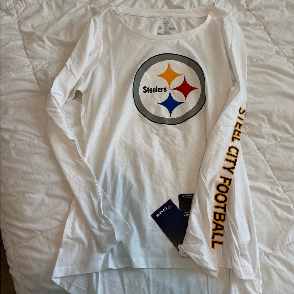 Steelers Long Sleeve White Shirt